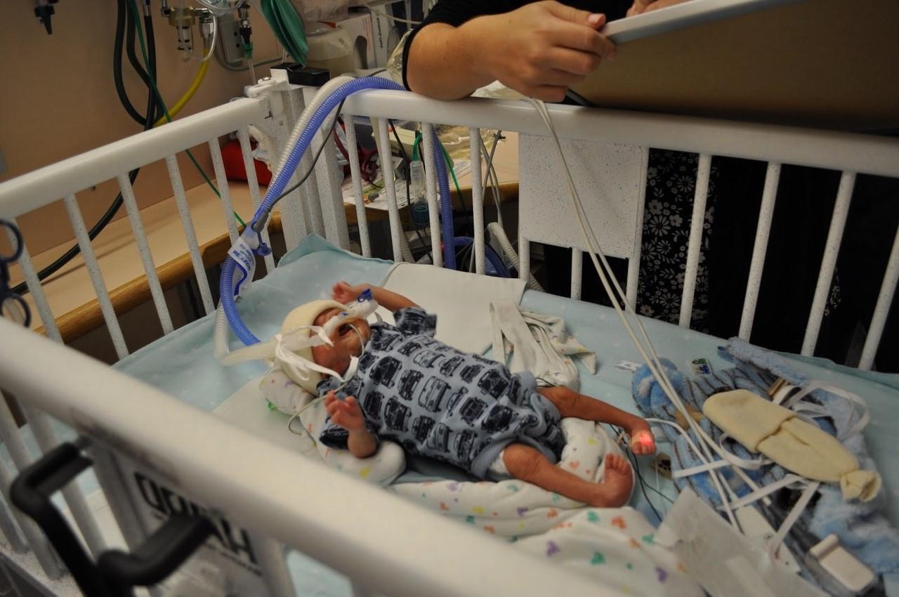 Elliot was born three months premature, weighing only one pound, nine ounces.